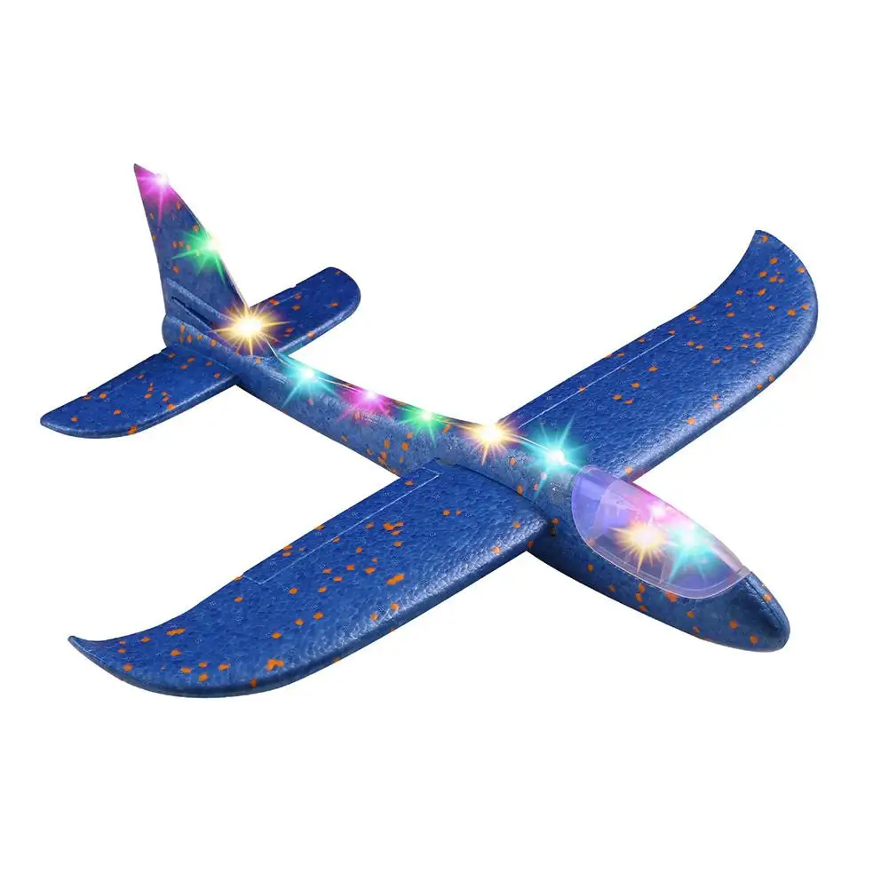 

Foam Aircraft With Light DIY Cartoon Hand Throwing Plane EPP Hand Throwing Model Glider Airplane Model Plane Toys For Kids Game