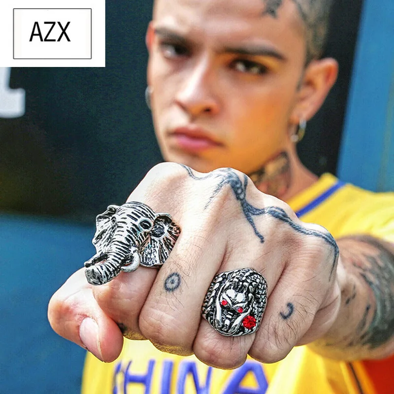 Новое кольцо с драконом в стиле ретро для мужчин Уличная Индивидуальность Мода
