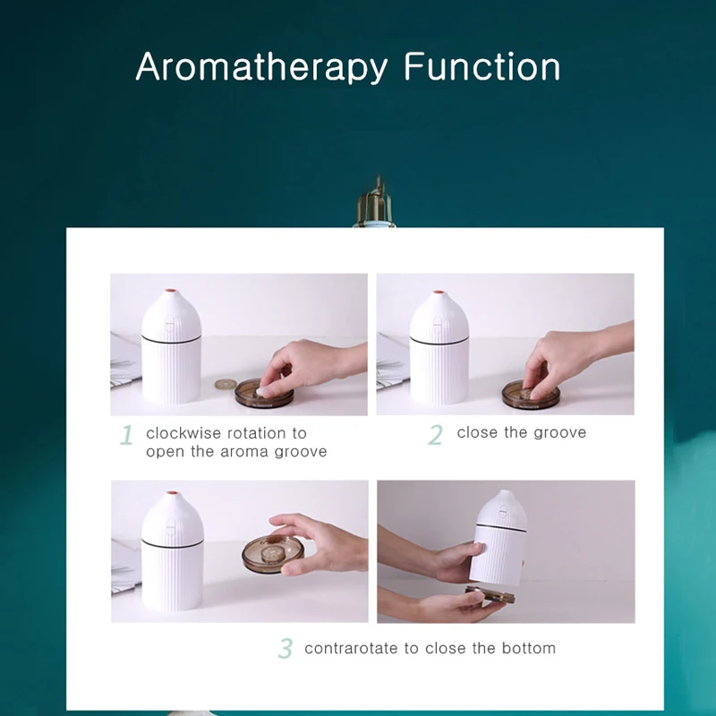 

ELOOLE 300ML USB Mini Air Humidifier Aroma Essential Oil Diffuser Fogger Mist Maker For Home Car Air Purifier Humidificador