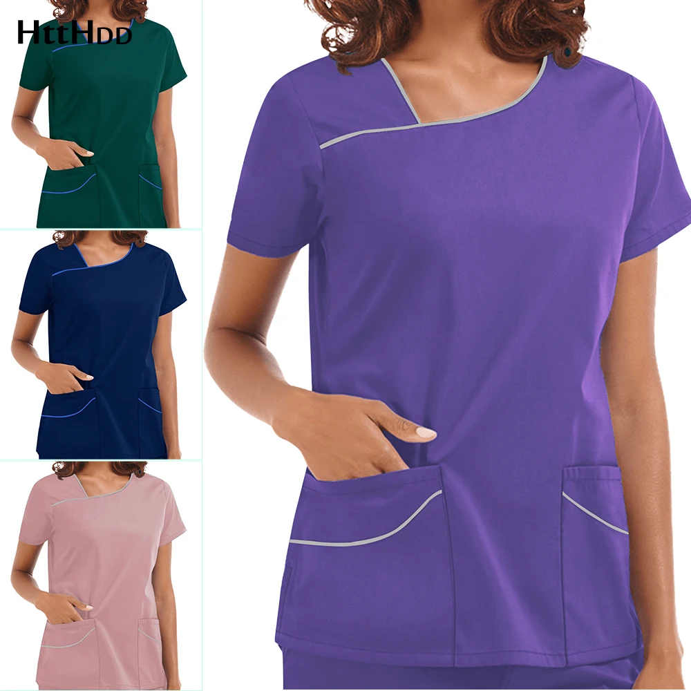 

Pet Grooming Veterinary Spa Lab Medical Uniform Short Sleeve Scrubs suit 9 Color Wholesale Price Hospital Clinic Nurse Workwear