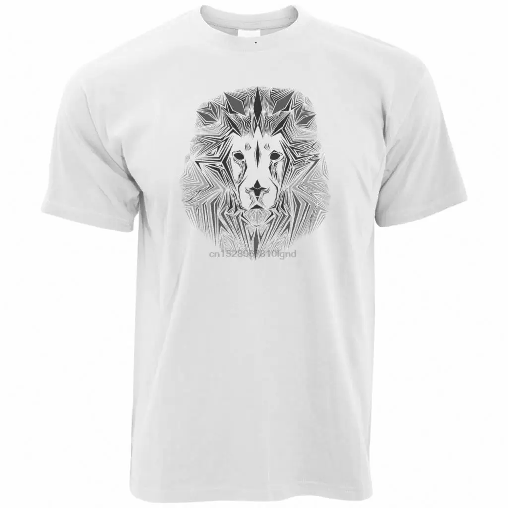 Дикая природа искусство футболка геометрический Лев Графический животные