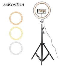 LED Ring Light Photography Lighting Selfie Lamp with Tripod Stand Dimmable Photo Lamp for Youtube Live Photo Studio Makeup Lamp