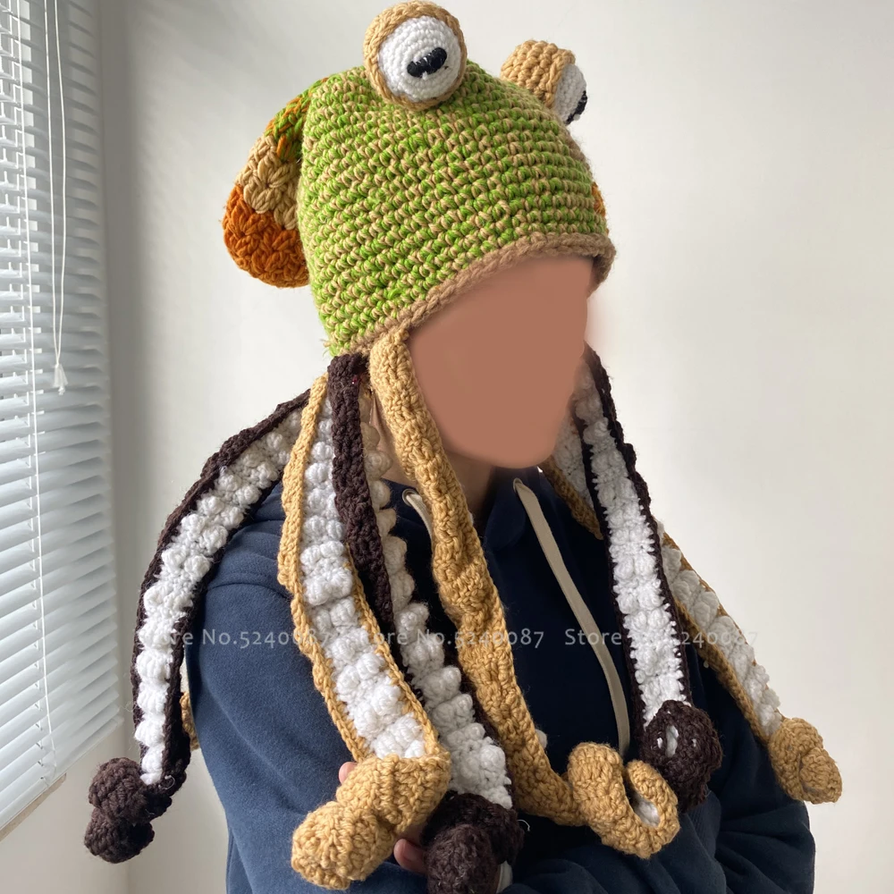 Вязаная Шерстяная Шапка-Осьминог для мужчин и женщин головной убор косплея Для