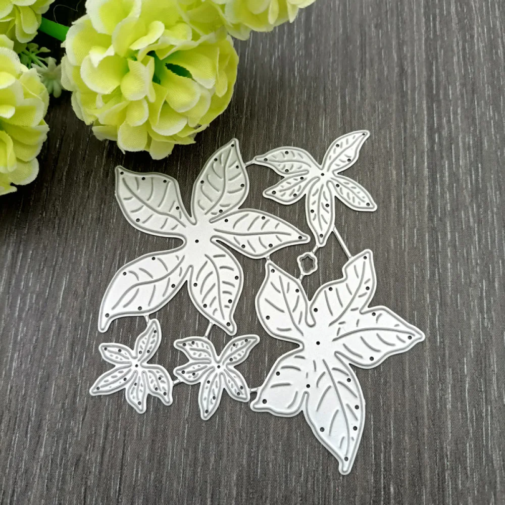 

5pcs Leaves Windmill Tree Leaf Metal Cutting Dies Scrapbooking Stencil for Album Paper DIY Gift Card Embossing New 2021