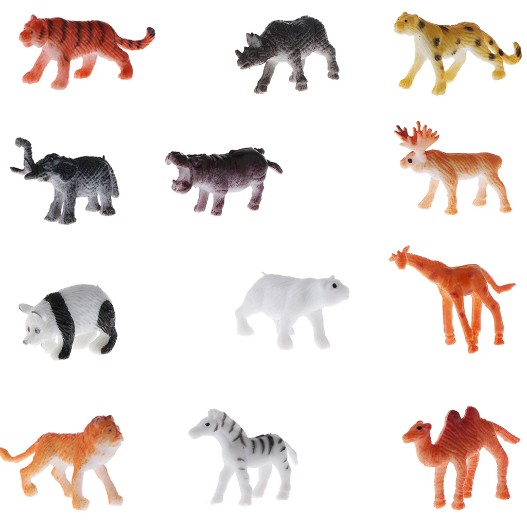 

12pcs Plastic Model Figures of Wildlife Animals, Educational Toy