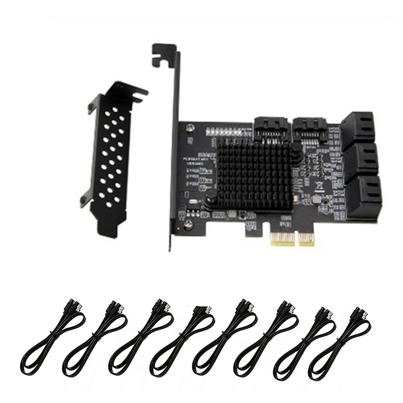 

PCI-E SATA 2X 4X 8X 16X PCI-E Cards PCI Express To SATA 3.0 8-Port SATA III 6Gbps Expansion Adapter Boards