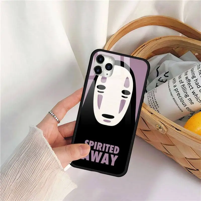 

Studio Ghibli Spirited Away Faceless Phone Case Tempered glass For iphone 11 12 PRO MAX X XS XR 5C 6 6S 7 8 plus