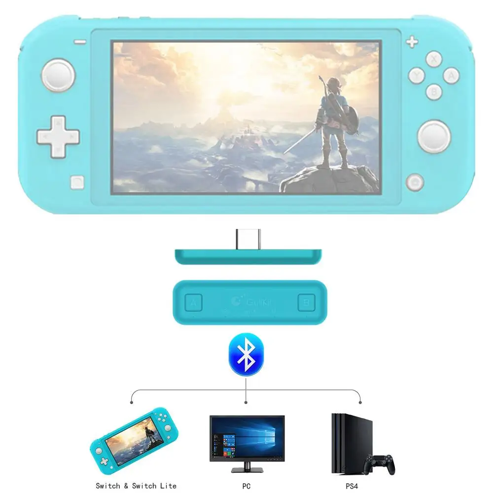Беспроводной аудиоадаптер GuliKit NS07 Route Air Bluetooth передатчик Type-C для Nintendo Switch/Switch