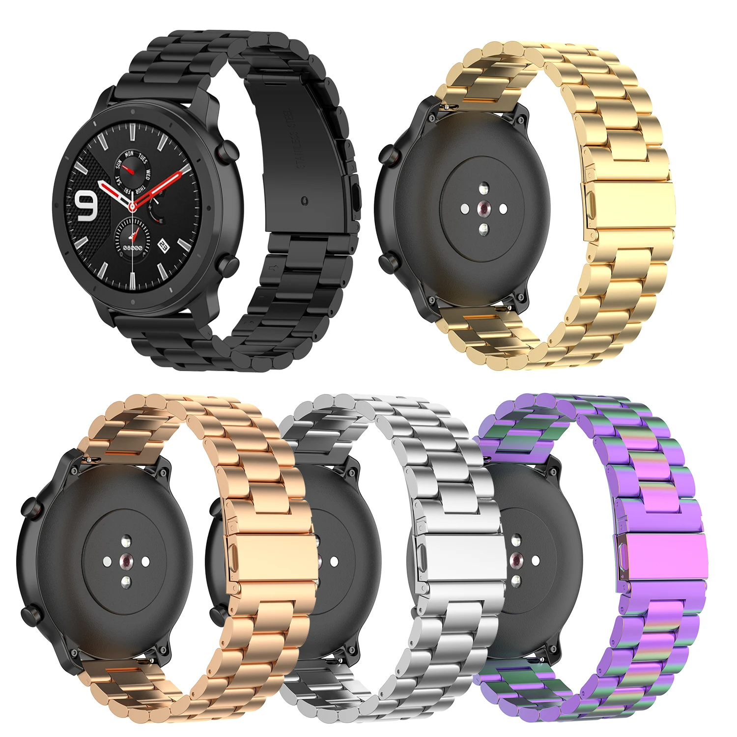 

Ремешок металлический для Xiaomi Amazfit GTR 47 мм, браслет et для смарт-часов Amazfit GTR 42 мм, аксессуары для часов
