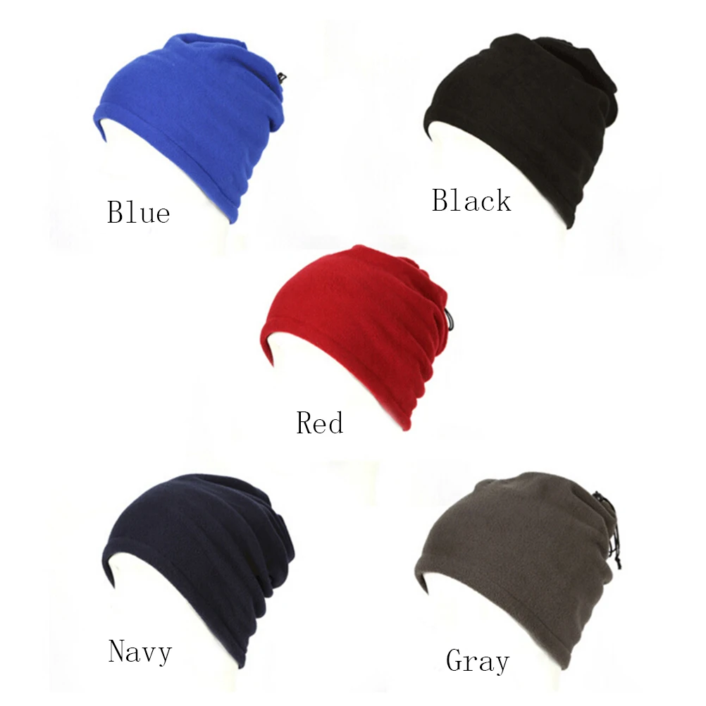 

Dual-layer Men Women's Fleece Balaclava Thermal Warm Camping Hiking Scarf Gaiter Neck Warmer Tube Face Mask Headwear Beanie Hats