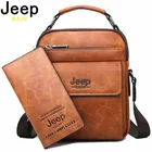 Мужские сумки на плечо jeep buluo, комплект, оранжевая сумка для документов и кошелек, из спилковой кожи, переносная сумка, сумка на плечевом ремне, все сезоны, 2019