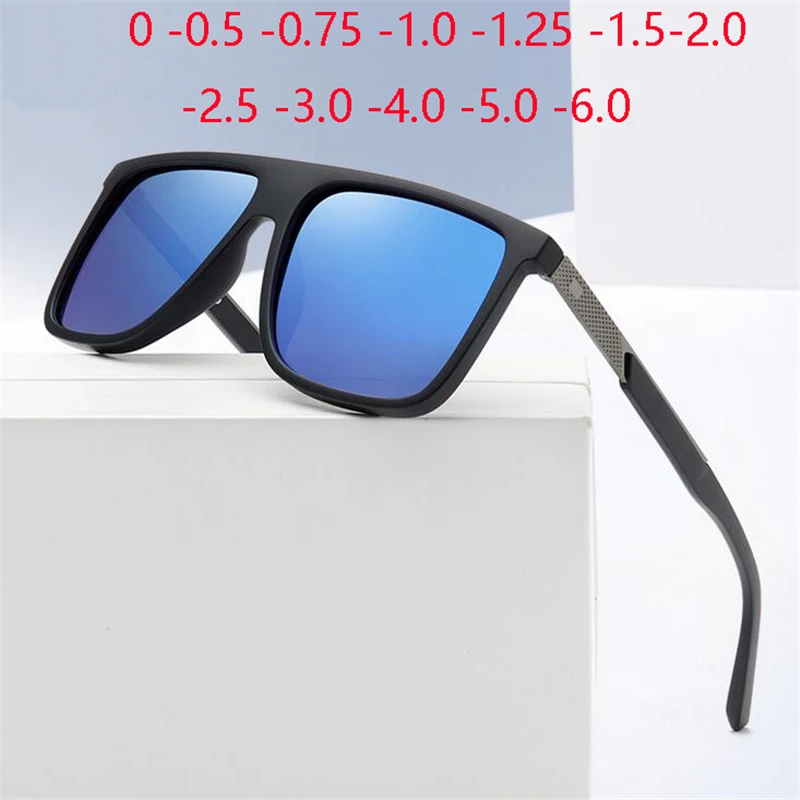 

Очки солнцезащитные поляризационные для мужчин и женщин, антибликовые квадратные очки от близорукости с цветными линзами TR90, с диоптриями ...