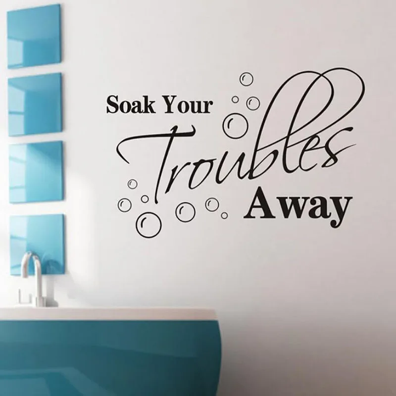 Творческий знак наклейка на дверь 'Soak проблемы оставьте стикер для Ванная