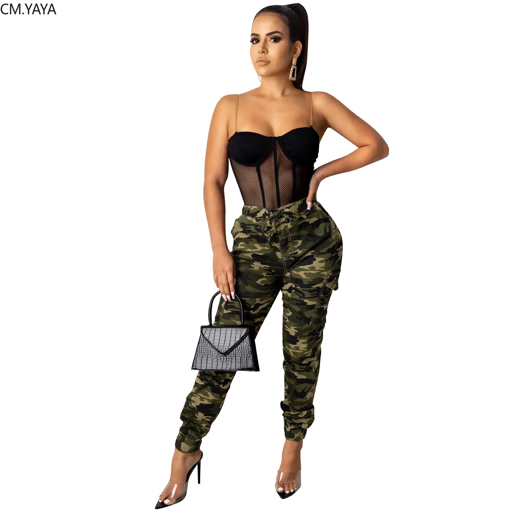 2019 женские модные обтягивающие брюки с камуфляжным принтом повседневные штаны