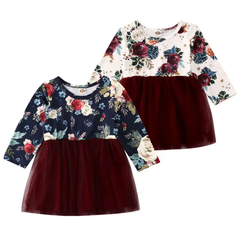 Новинка 2019 года Лидер продаж детское платье с цветочным рисунком для маленьких