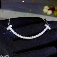 kjjeaxcmy boutique jewels 925 sterling silver inlaid mosang diamond gemstone necklace pendant support detection luxury new sty