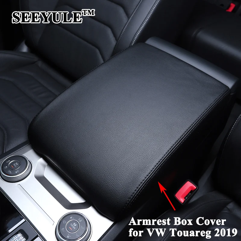

1 шт. SEEYULE автомобильный подлокотник, Декоративная кожаная накладка, подушка, протектор, аксессуары для стайлинга VW Volkswagen Touareg 2019