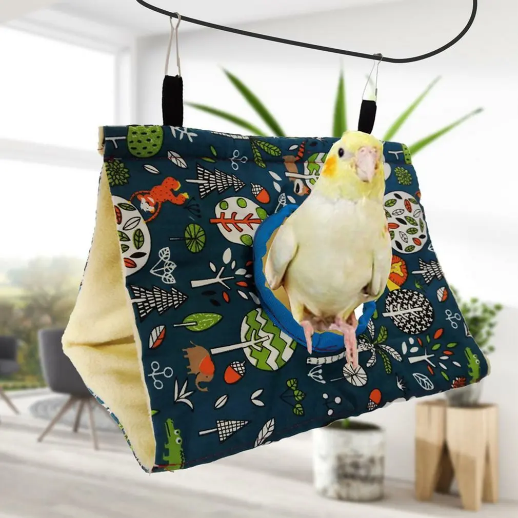 

Winter Warm Bird Nest House Bird Shed Hut Bird Hanging Hammock Parrot Hideaway Cave Fluffy Finch Cage For Hamster Parrot