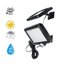 10056 светодиодов солнечный светильник движения разделенная панель стены Безопасности уличная палуба декоративный забор садовые солнечные лампы Открытый дом Крытый 5 м провод