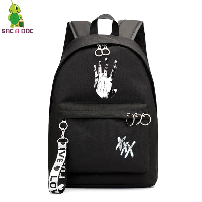 XXXTentacion рюкзак для колледжа Школьные Сумки sac dos рюкзак для ноутбука вместительные рюкзаки дорожная сумка на плечо для девочки подростка - Цвет: Красный