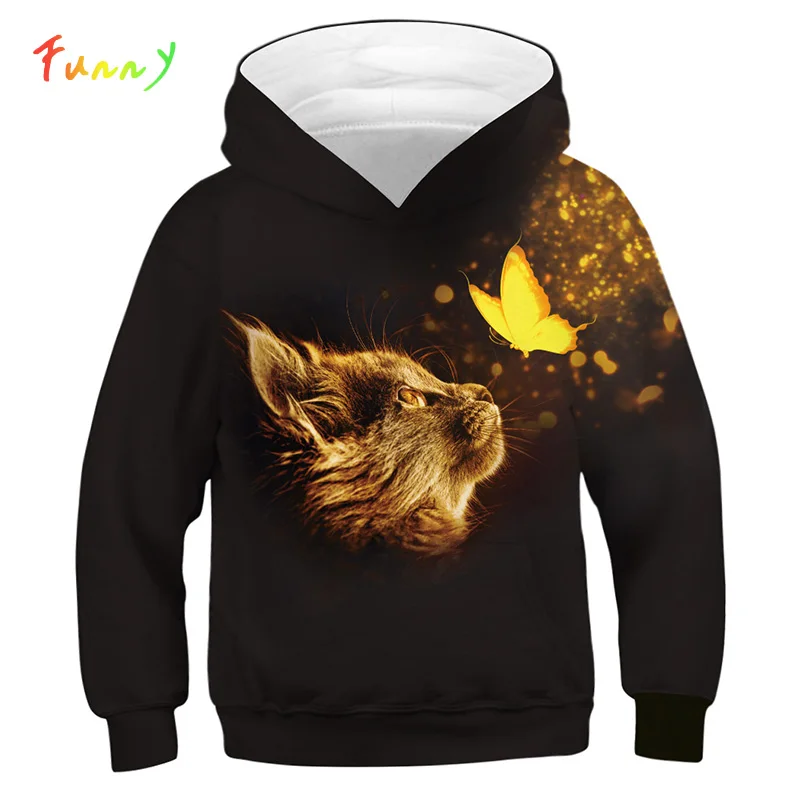 

Boy Girl Hoodies Spring Autumn Child Sweatshirt Casual Long Sleeve Black Hoodie 3d Printed Hooded Coat Christmas Clothes Kids