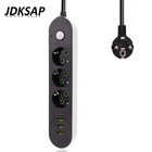 Европейский стандарт, 3 USB-разъема, 3 выхода, панель питания, USB-разъем, европейская вилка, 5 м2 м1,4 м, удлинитель, шнур питания, адаптер питания