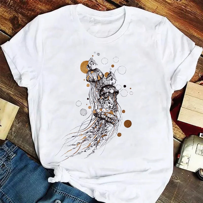 

T-shirts Women 90s Floral Flower Sweet Cute Ladies Spring Summer Clothes Graphic Tshirt Top Lady Print Female Tee T-Shirt