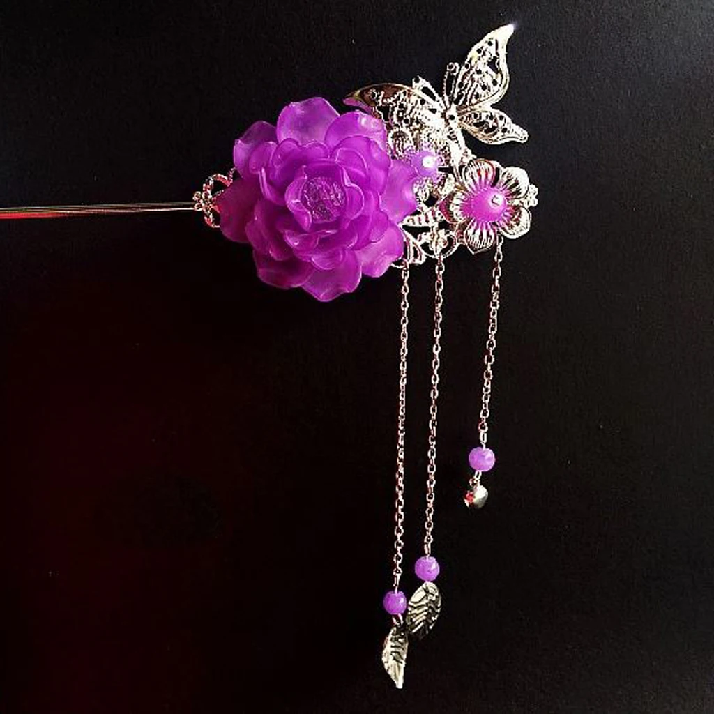 

Women Lady Handmade Metal Flower Hair Stick Hair Chopsticks Hairpin Fashion