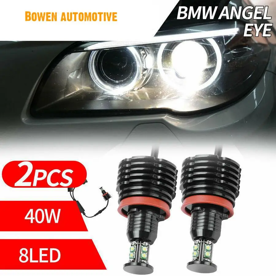 Для BMW E90 E92 E93 E70 X6 160 Вт H8 белая SMD светодиодсветодиодный лампа Angel Eyes Halo Новинка |