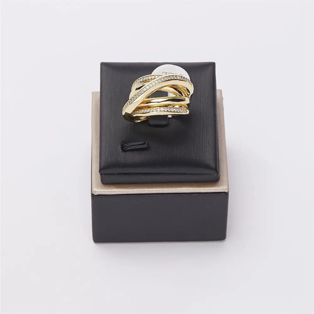 Кольца на палец женское кольцо с круглым кристаллом Цезарь золотой цвет