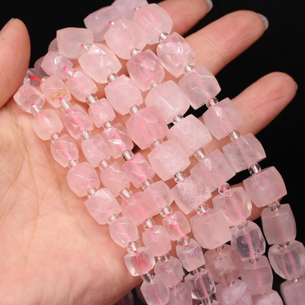 

8mm Natural Stone Quartzs Beads Faceted Cube Spacer Bead for Jewelry Making Diy Trendy Bracelet Necklace Accessories