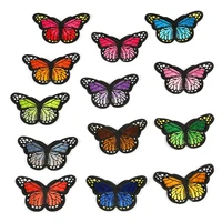 1pcs new iron on patches for clothing multicolor butterfly embroidery patch appliques badge stickers for clothes package diy