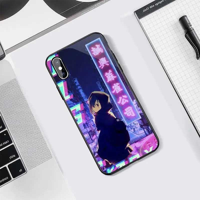 

Vaporwave Glitch Anime aesthetics cover coque funda Phone Case Tempered glass For iphone 5C 6 6S 7 8 plus X XS XR 11 PRO MAX