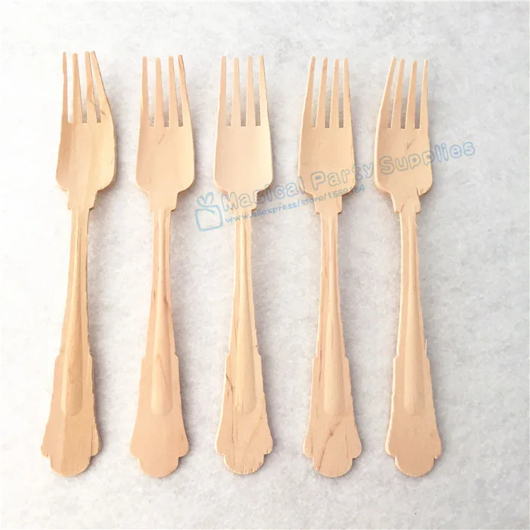 Free Ship 30pcs Wooden Forks Spoons Knives for Wedding Tablesettings Barouque Style Cutlery Eco Friendly Party Utensils | Дом и сад