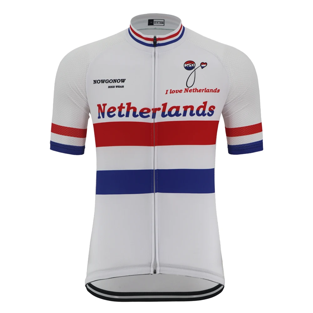 3 стиля голландские велосипедные Джерси мужская белая одежда для