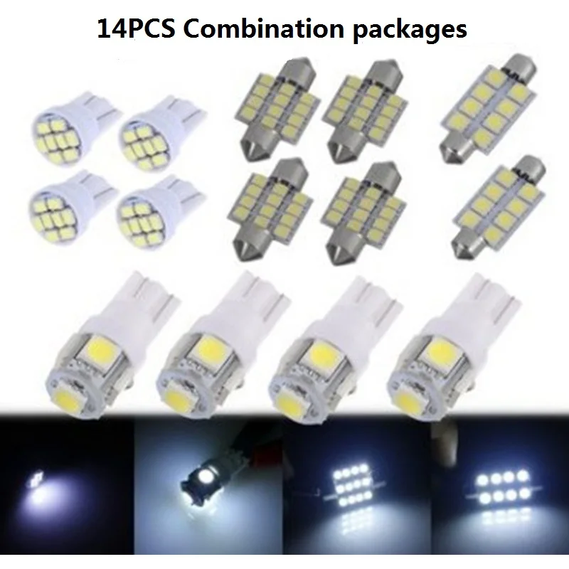 Набор светодиодных ламп 14 шт./лот 1157 T10 W5W C5W C10W 168LED 31 36 мм|Сигнальная лампа| |