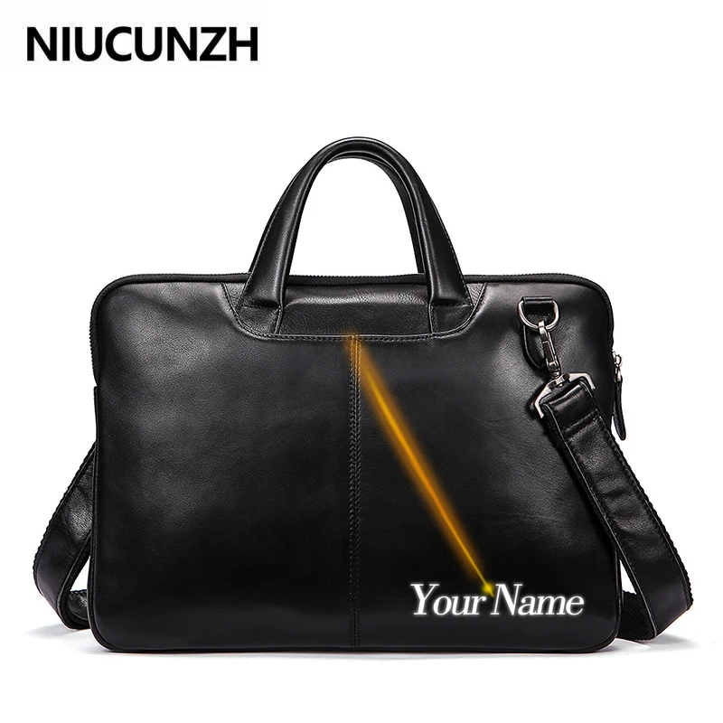 

NIUCUNZH Men's Briefcase Bag Men's Leather Porte Document Office Bag for Men Leather Laptop Bag Men Business Handbag for Men