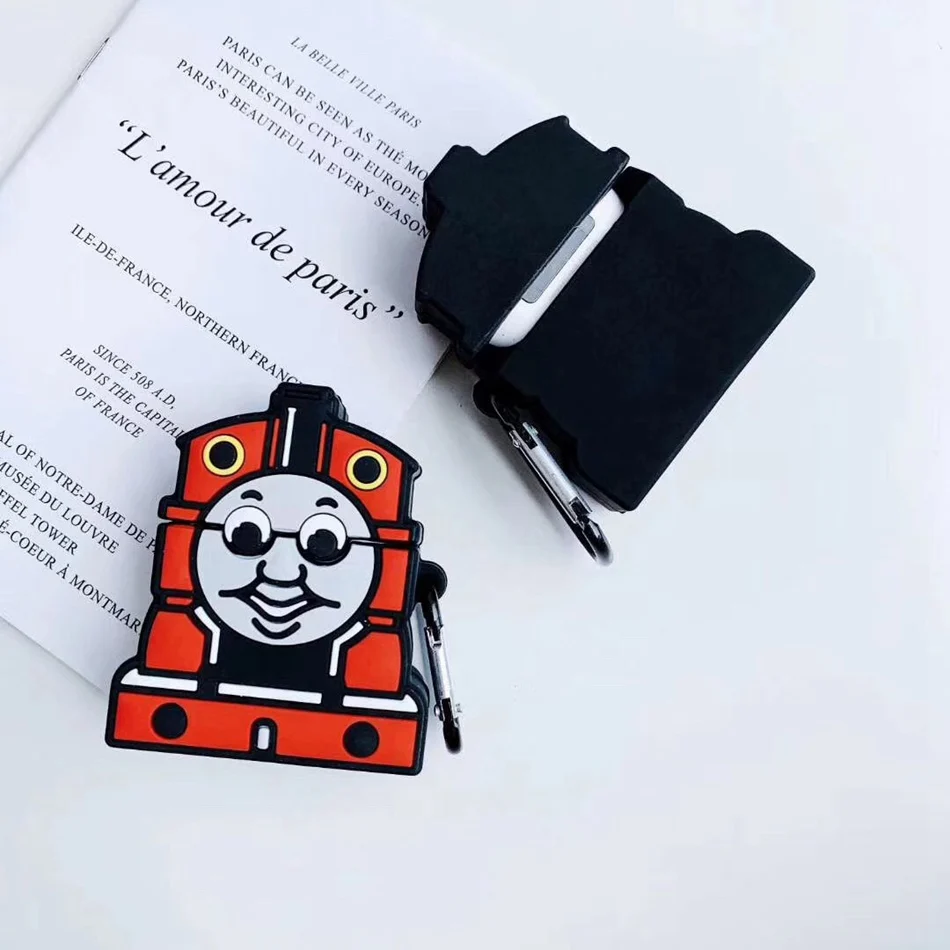 804P 3D силиконовый чехол для наушников для Airpods 2 Чехол с милой собачкой и поездом из мультфильма чехол для Airpods 1 чехол для наушников Earbods чехол с кольцом - Цвет: 804P