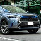 Накладка на решетку радиатора для Toyota Corolla Cross 2020, 2021, хромированная, верхняя, передняя, Центральная, синяя