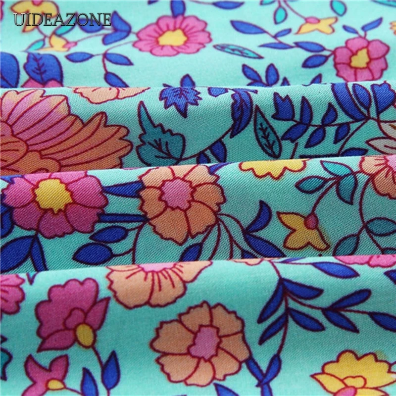 Женское платье на бретелях-спагетти UIDEAZONE богемное с V-образным вырезом оборками