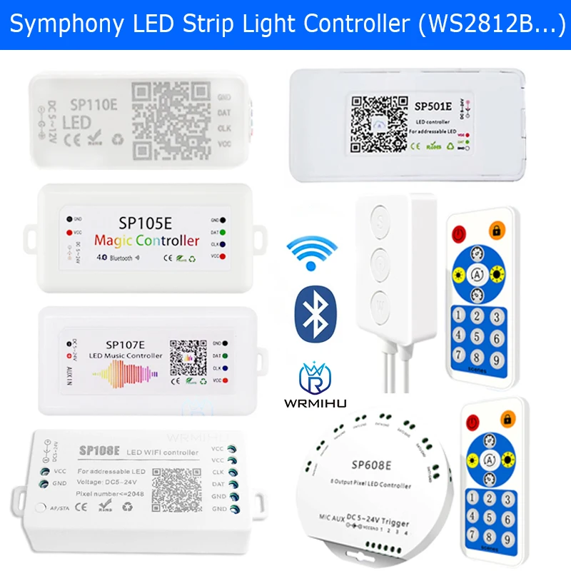 WS2812B умный светодиодный Bluetooth музыка симфония полный Цвет светильник полосы SP110E
