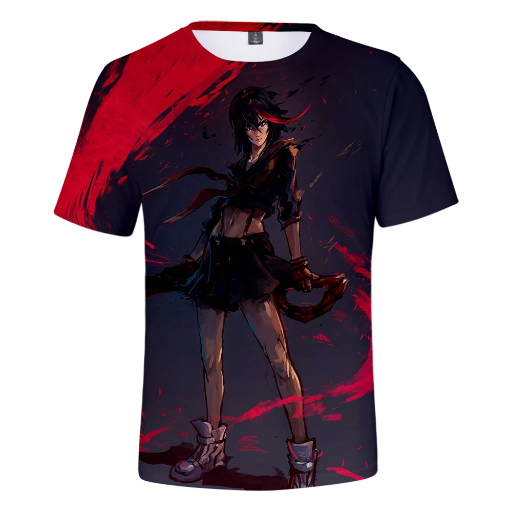 

Anime Kill la Kill Cosplay Costume Tshirt Satsuki Dakimakura Nendoroid Shirt Red Black White Pink Casual tee boy/girl XXS-XXXXL