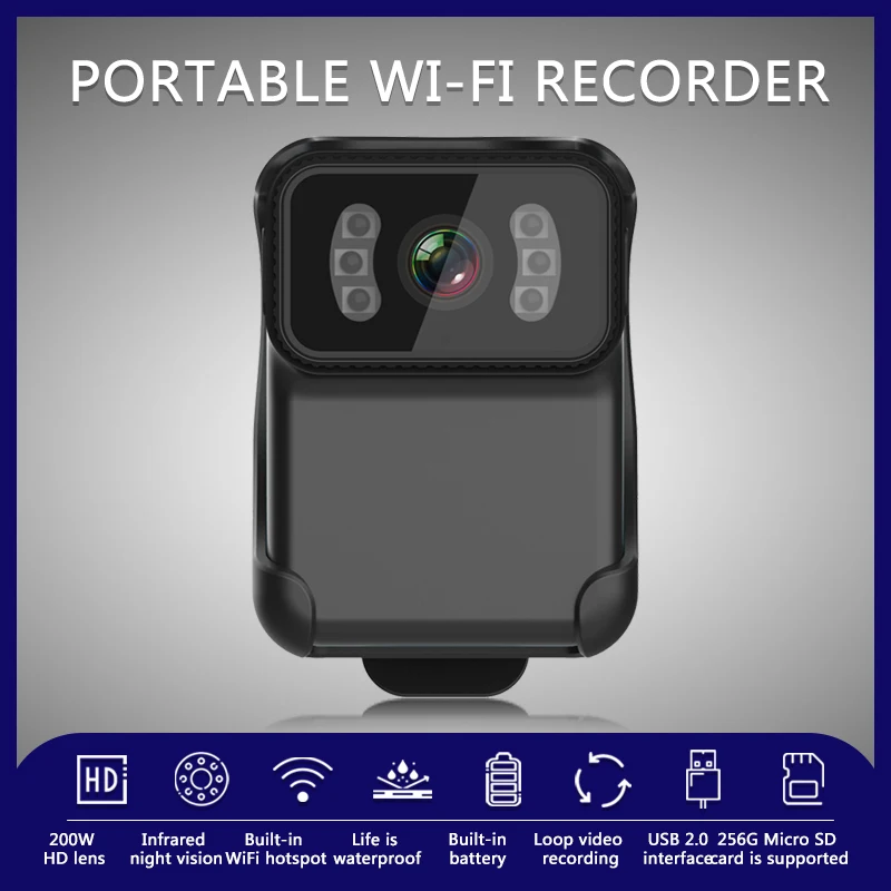 Миниатюрная Wi-Fi микрокамера 360 портативная наружная беспроводная камера 200 Вт HD 2K