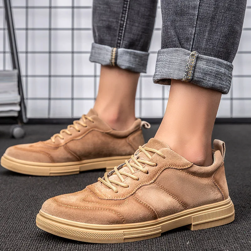 

Man Shoes Suede Leather Sneakers 2020 Autumn Men's Leather Shoe Casual Footwear Male Leisure Sneaker Fashion New Arrival Soft