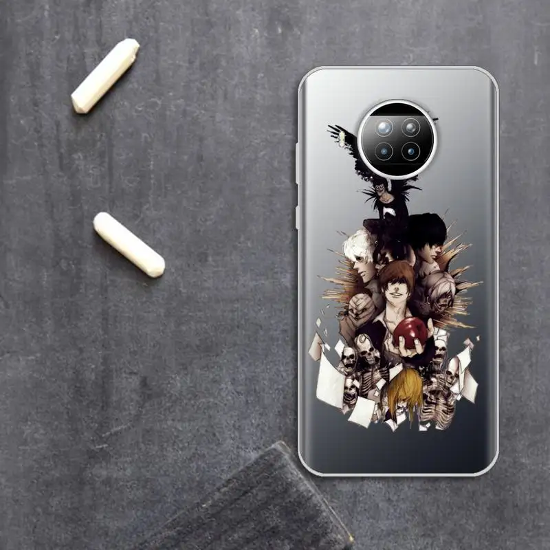 

Death Note anime Pattern Phone Case Transparent for Xiaomi Redmi note 10 t 8 9 pro lite 11
