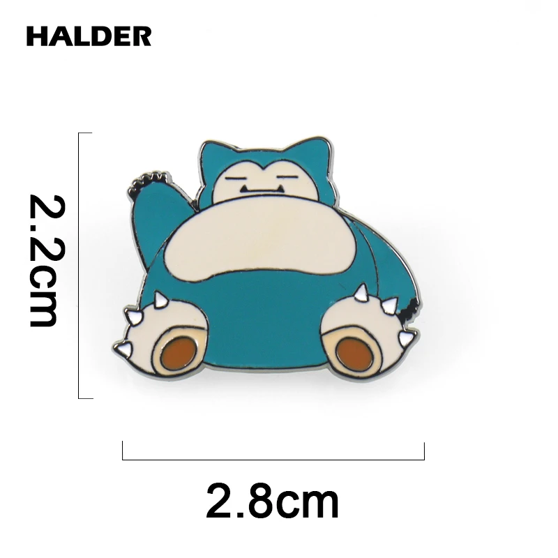 BR0016 аниме halder Pokemon Pocket Monsters модные ювелирные изделия бросок poke Броши с шариком ASH KETCHUM булавки Нагрудный значок аксессуар подарок - Окраска металла: Snorlax