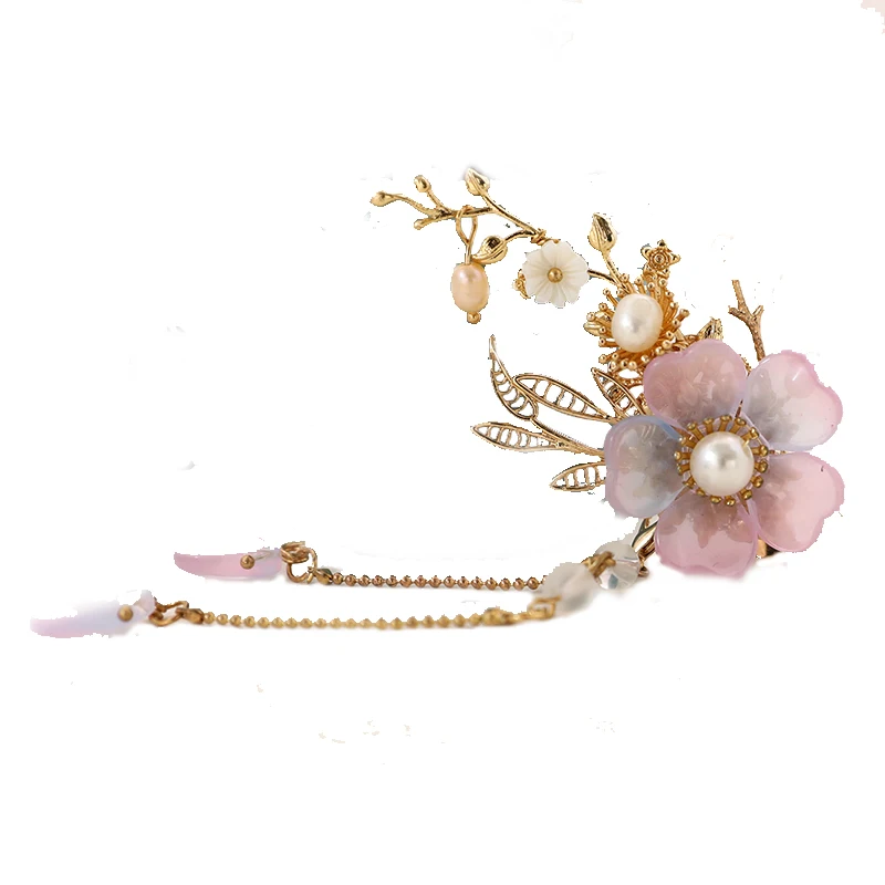 

Classical Hanfu Hair Accessories Kanzashi Super Fairy Long Tassel Hairpin Step shake Cheongsam Hair Stick Headwear Cosplay Set