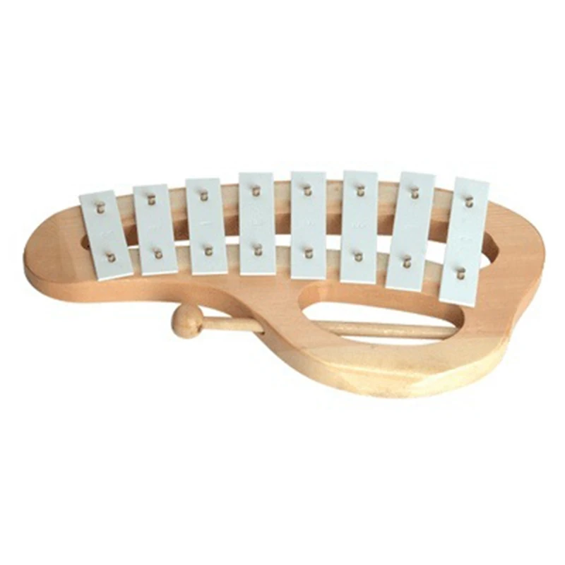 Ручной стук ксилофон Glockenspiel с молотками 8 тонов алюминиевый лист деревянный