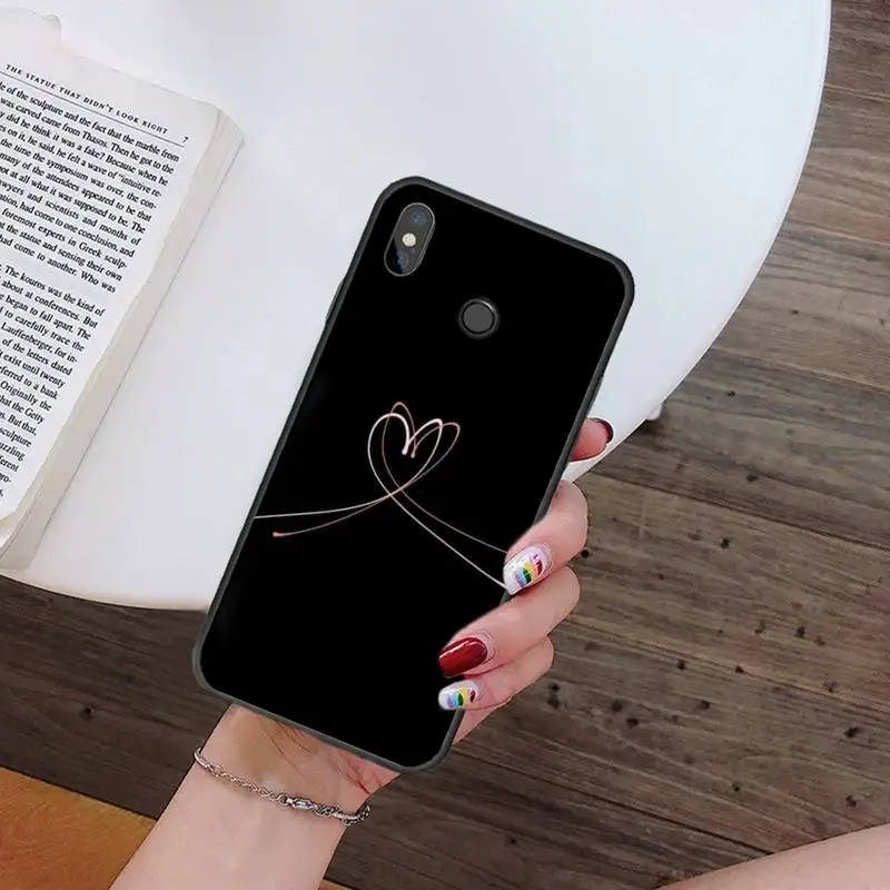 

Simple Lines Love Heart aesthetics Phone Case For Xiaomi Redmi note 7 8 9 t k30 max3 9 s 10 pro lite