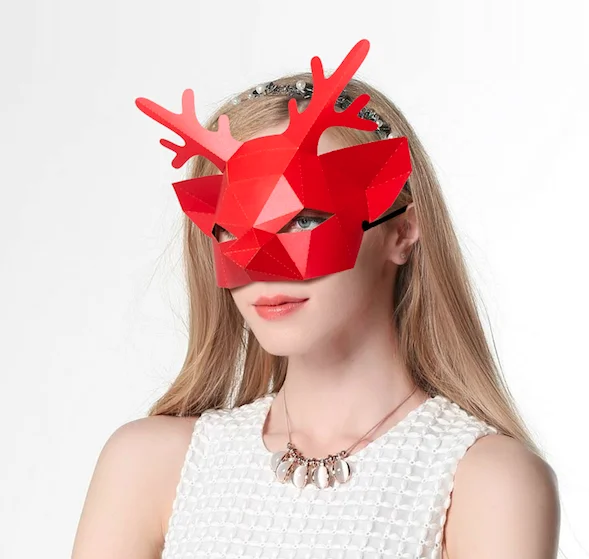 3D Полулицо Бумажная модель олень животное костюм Косплей DIY Маска модели